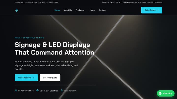 标识与 LED 显示外贸网站模板首页截图